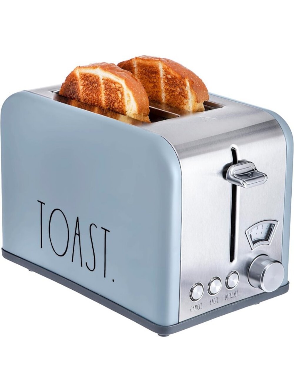 2 Slice Blue Wide Slot with 5 Browning Levels Stainless Steel Toaster Bagel